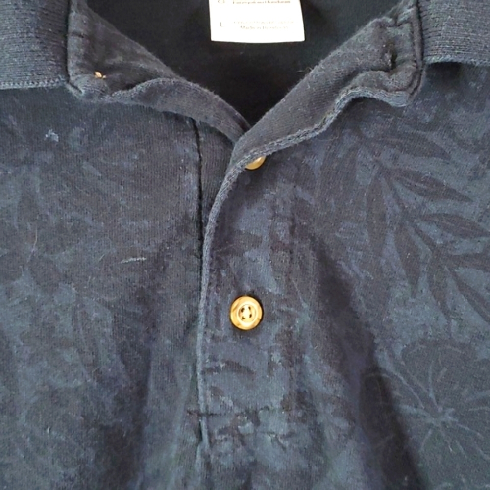 Panama Jack Sea Surf Tropical Beach Print Black Short Sleeve Polo Men's Size L - Picture 11 of 17